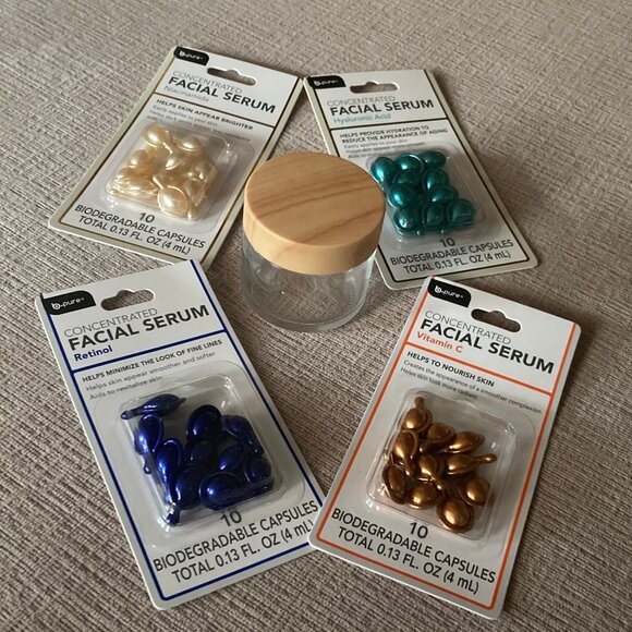 B Pure Serum: 1 Retinol, 1 Vitamin C, 1 Hyaluronic Acid, 1 Niacinamide and Jar - Picture 1 of 6